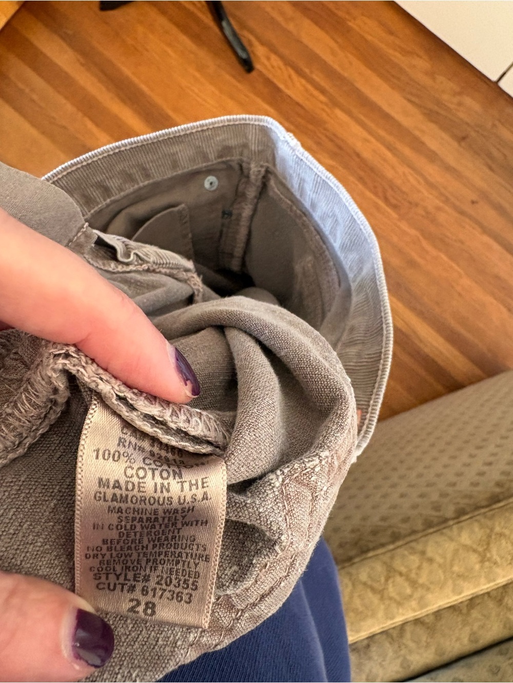 Juicy Couture Corduroy Jeans in Muted Taupe - Picture 9 of 9